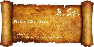 Mika Szelina névjegykártya